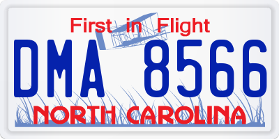 NC license plate DMA8566