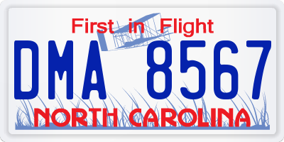 NC license plate DMA8567