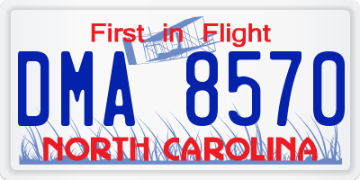 NC license plate DMA8570