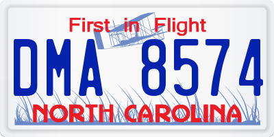 NC license plate DMA8574