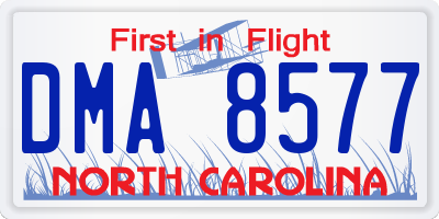NC license plate DMA8577