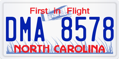 NC license plate DMA8578