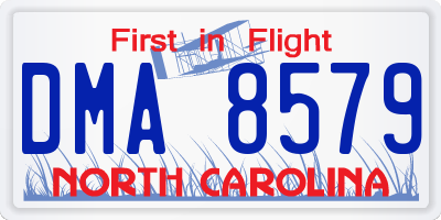 NC license plate DMA8579