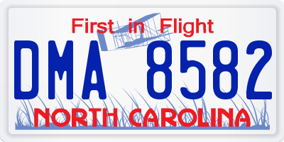 NC license plate DMA8582