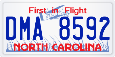 NC license plate DMA8592