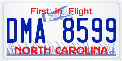 NC license plate DMA8599