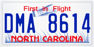 NC license plate DMA8614