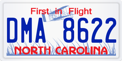 NC license plate DMA8622