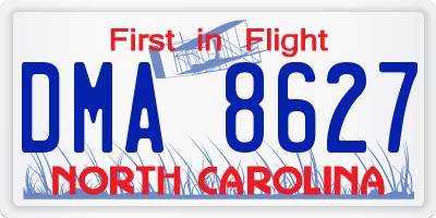 NC license plate DMA8627