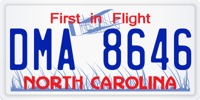 NC license plate DMA8646