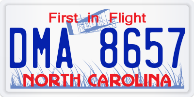 NC license plate DMA8657