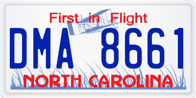 NC license plate DMA8661