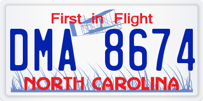 NC license plate DMA8674