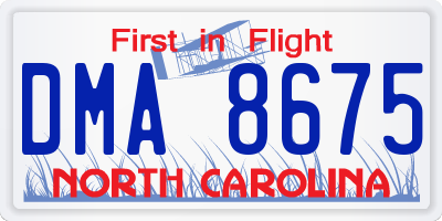 NC license plate DMA8675