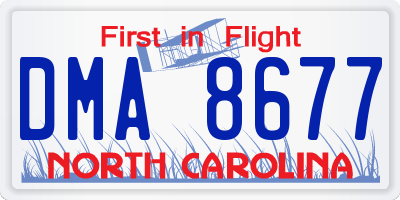 NC license plate DMA8677