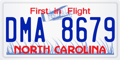 NC license plate DMA8679