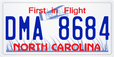 NC license plate DMA8684