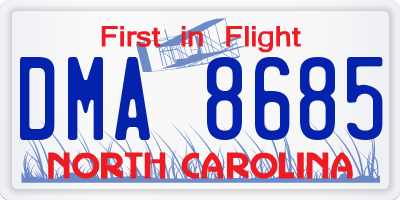 NC license plate DMA8685