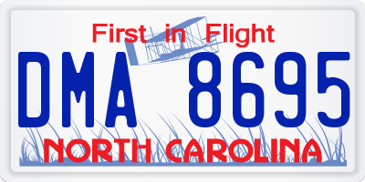 NC license plate DMA8695