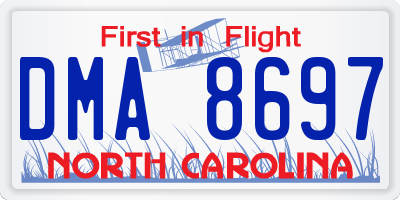 NC license plate DMA8697