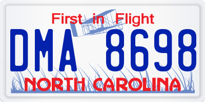 NC license plate DMA8698