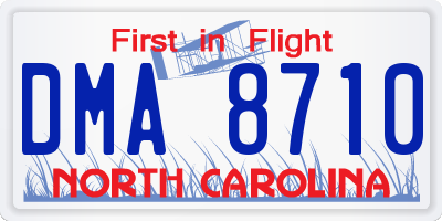 NC license plate DMA8710