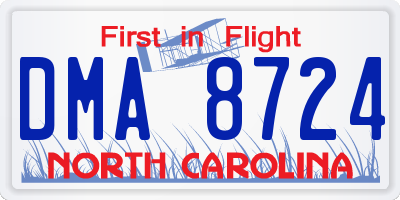 NC license plate DMA8724