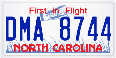 NC license plate DMA8744