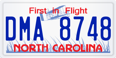 NC license plate DMA8748