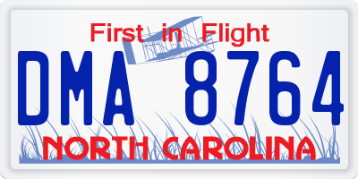 NC license plate DMA8764
