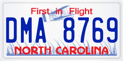 NC license plate DMA8769