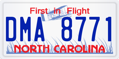 NC license plate DMA8771