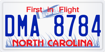 NC license plate DMA8784