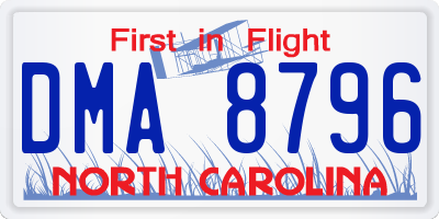 NC license plate DMA8796