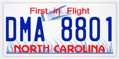 NC license plate DMA8801