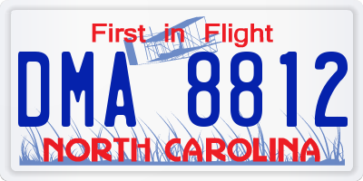 NC license plate DMA8812