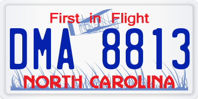 NC license plate DMA8813