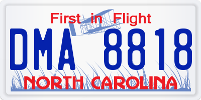 NC license plate DMA8818