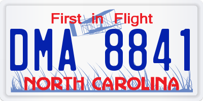 NC license plate DMA8841