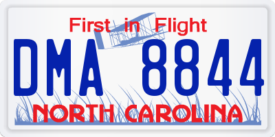 NC license plate DMA8844