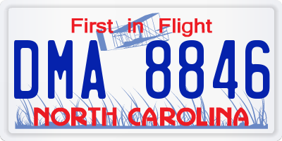 NC license plate DMA8846