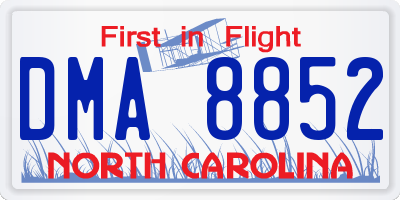 NC license plate DMA8852