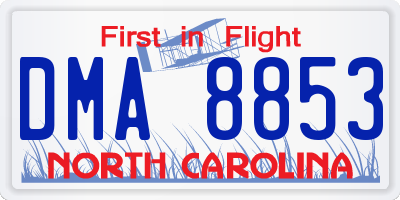 NC license plate DMA8853