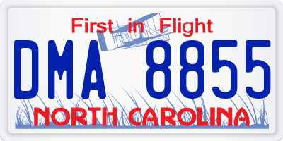 NC license plate DMA8855