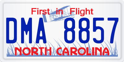 NC license plate DMA8857