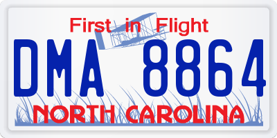NC license plate DMA8864