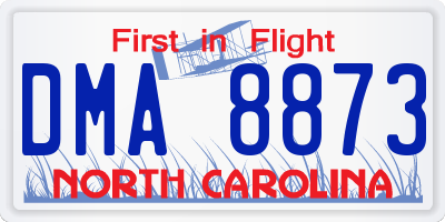 NC license plate DMA8873