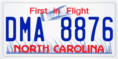 NC license plate DMA8876