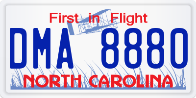 NC license plate DMA8880