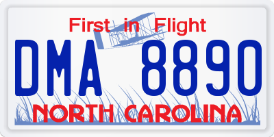 NC license plate DMA8890